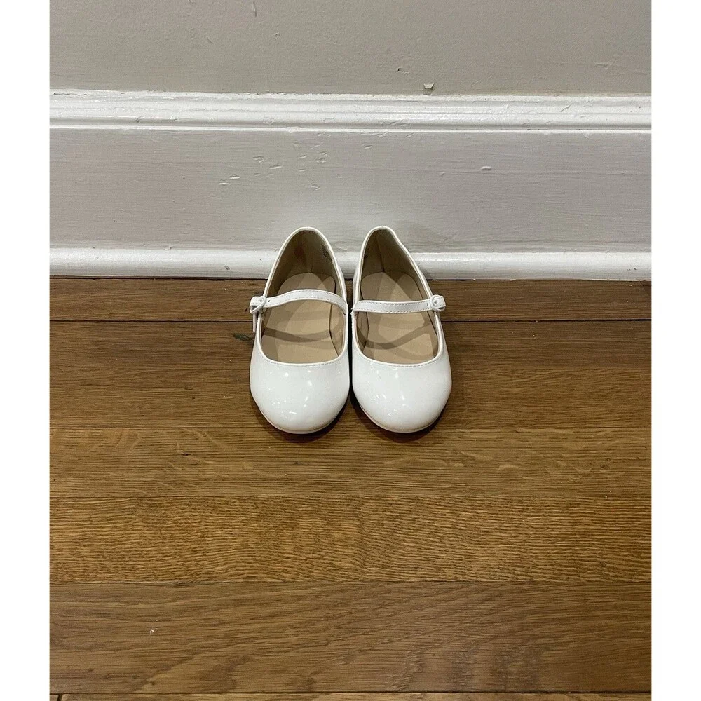Janie & Jack White Patent Mary Jane Girls Shoes Sz 11